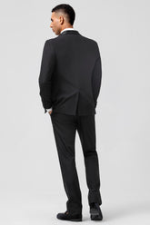 Black Shawl Lapel Slim Fit 3 Pieces Formal Prom Men's Suits